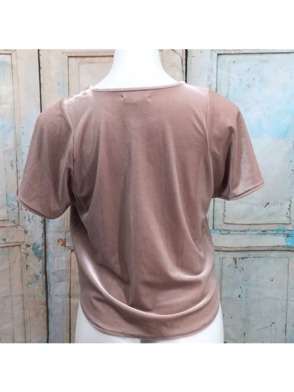 Madewell Velvet Short-Sleeve Top In Blush Pink XXS Womens Casual Loose Fit Blous - Picture 4 of 11